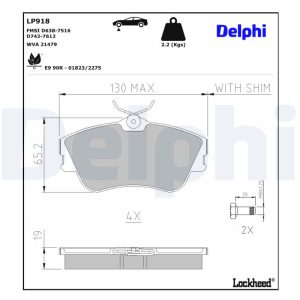 Set placute frana DELPHI LP918 – VW | AutoRival