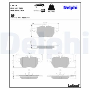Set placute frana DELPHI LP978 – VW | AutoRival
