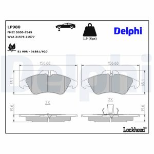 Set placute frana DELPHI LP980 – VW | AutoRival