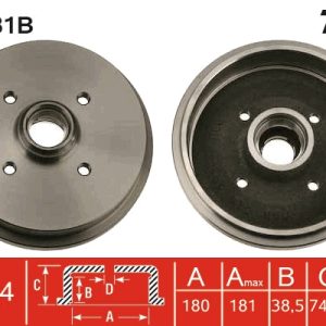Tambur frana TRW DB4081B – VW | AutoRival