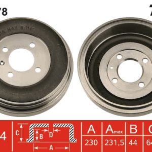 Tambur frana TRW DB4278 – VW | AutoRival