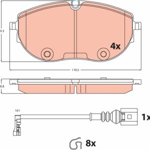Set placute frana TRW GDB2486 – VW | AutoRival