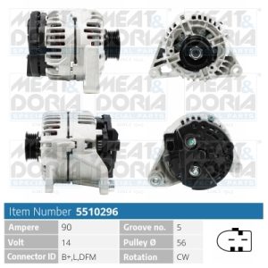 Alternator MEAT DORIA 5510296 – VW | AutoRival