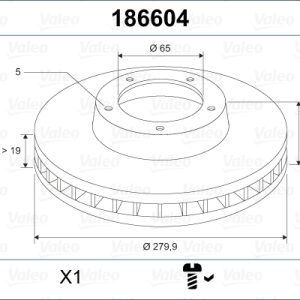 Disc frana VALEO 186604 – VW | AutoRival