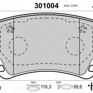 Set placute frana VALEO 301004 – VW | AutoRival