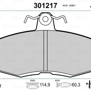 Set placute frana VALEO 301217 – VW | AutoRival