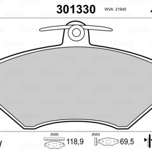 Set placute frana VALEO 301330 – VW | AutoRival