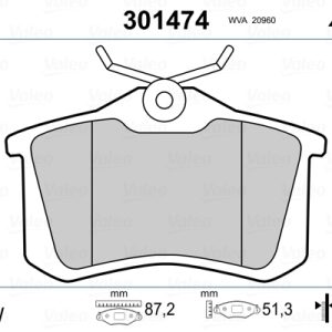 Set placute frana VALEO 301474 – VW | AutoRival