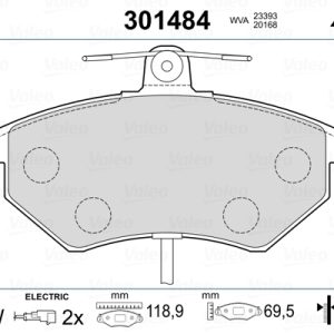 Set placute frana VALEO 301484 – VW | AutoRival