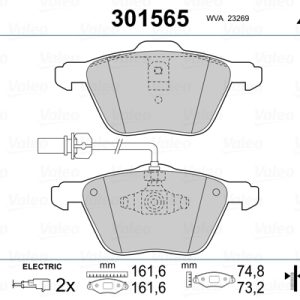 Set placute frana VALEO 301565 – VW | AutoRival