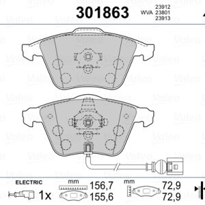 Set placute frana VALEO 301863 – VW | AutoRival