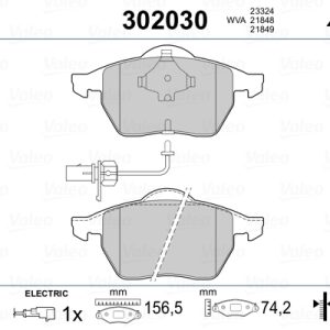 Set placute frana VALEO 302030 – VW | AutoRival