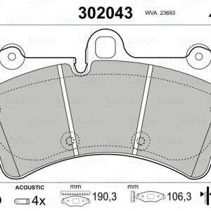 Set placute frana VALEO 302043 – VW | AutoRival