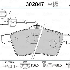 Set placute frana VALEO 302047 – VW | AutoRival
