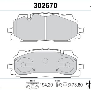 Set placute frana VALEO 302670 – VW | AutoRival