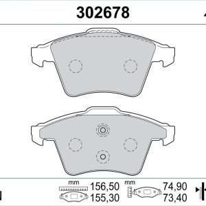 Set placute frana VALEO 302678 – VW | AutoRival