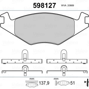 Set placute frana VALEO 598127 – VW | AutoRival