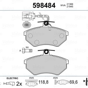 Set placute frana VALEO 598484 – VW | AutoRival