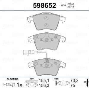 Set placute frana VALEO 598652 – VW | AutoRival