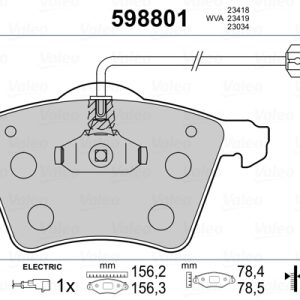 Set placute frana VALEO 598801 – VW | AutoRival