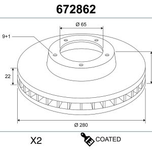 Disc frana VALEO 672862 – VW | AutoRival