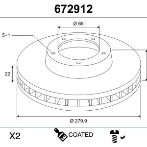 Disc frana VALEO 672912 – VW | AutoRival