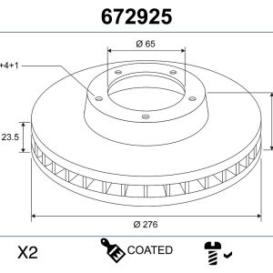 Disc frana VALEO 672925 – VW | AutoRival