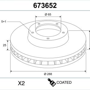 Disc frana VALEO 673652 – VW | AutoRival