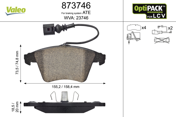 Set placute frana VALEO 873746 – VW | AutoRival