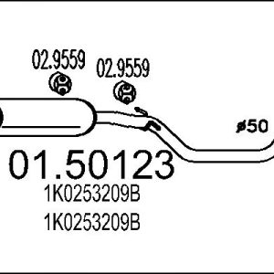 Toba esapamet intermediara MTS 01.50123 – VW | AutoRival