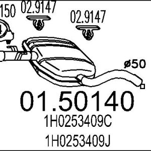 Toba esapamet intermediara MTS 01.50140 – VW | AutoRival