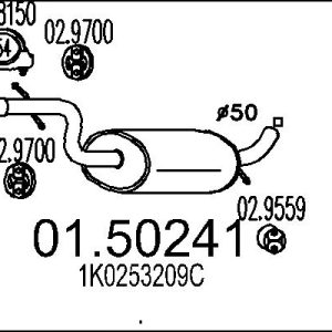 Toba esapamet intermediara MTS 01.50241 – VW | AutoRival