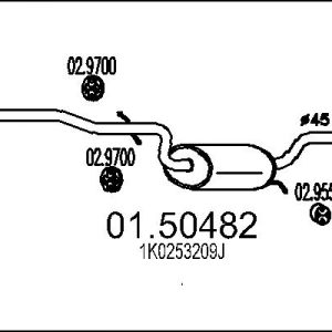 Toba esapamet intermediara MTS 01.50482 – VW | AutoRival