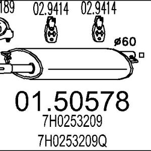 Toba esapamet intermediara MTS 01.50578 – VW | AutoRival