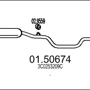 Toba esapamet intermediara MTS 01.50674 – VW | AutoRival