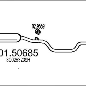 Toba esapamet intermediara MTS 01.50685 – VW | AutoRival