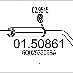 Toba esapamet intermediara MTS 01.50861 – VW | AutoRival