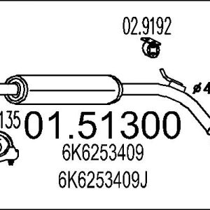 Toba esapamet intermediara MTS 01.51300 – VW | AutoRival