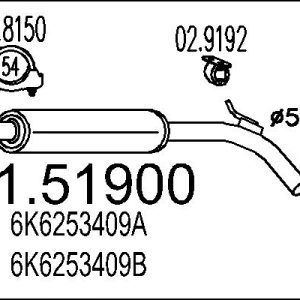 Toba esapamet intermediara MTS 01.51900 – VW | AutoRival