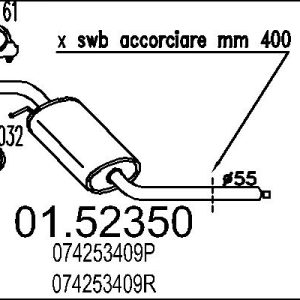 Toba esapamet intermediara MTS 01.52350 – VW | AutoRival
