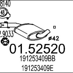 Toba esapamet intermediara MTS 01.52520 – VW | AutoRival