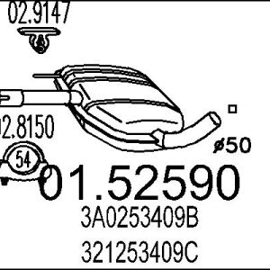Toba esapamet intermediara MTS 01.52590 – VW | AutoRival