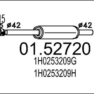 Toba esapamet intermediara MTS 01.52720 – VW | AutoRival