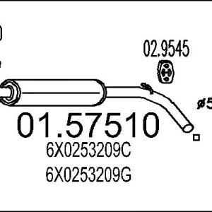 Toba esapamet intermediara MTS 01.57510 – VW | AutoRival