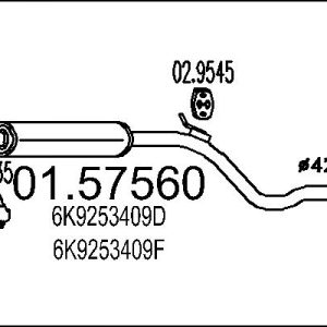 Toba esapamet intermediara MTS 01.57560 – VW | AutoRival