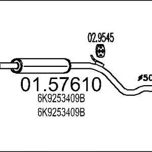 Toba esapamet intermediara MTS 01.57610 – VW | AutoRival