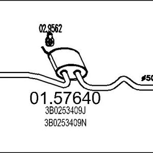 Toba esapamet intermediara MTS 01.57640 – VW | AutoRival