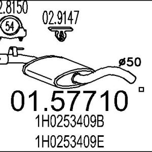Toba esapamet intermediara MTS 01.57710 – VW | AutoRival