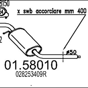 Toba esapamet intermediara MTS 01.58010 – VW | AutoRival