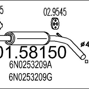 Toba esapamet intermediara MTS 01.58150 – VW | AutoRival